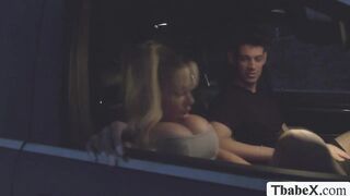 Busty tbabe Brittney Kade gets a ride and fucks the driver