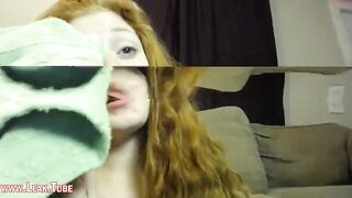 Amateur Redhead Gives Blowjob and Gets Cum In Mouth